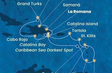Costa Pacifica - Dominikán.rep., Sv.Vincenc a Grenadiny, Nizozemské Antily, Panenské o. (britské), Turks a Caicos (z La Romana)