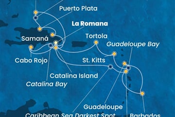 Costa Pacifica - Dominikán.rep., Dominika, Nizozemské Antily, Panenské o. (britské), Turks a Caicos (z La Romana)