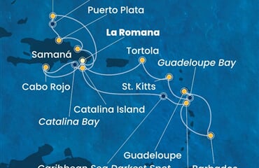 Costa Pacifica - Dominikán.rep., Dominika, Nizozemské Antily, Panenské o. (britské), Turks a Caicos (z La Romana)
