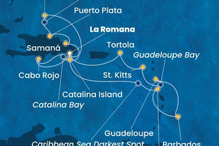 Costa Pacifica - Dominikán.rep., Dominika, Nizozemské Antily, Panenské o. (britské), Turks a Caicos (z La Romana)