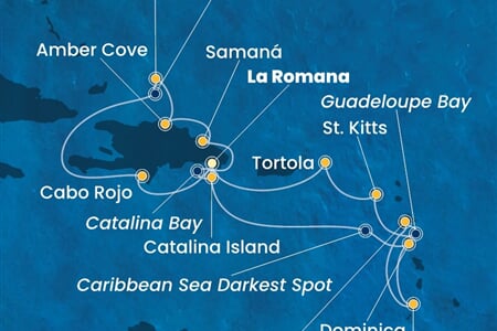 Costa Pacifica - Dominikán.rep., Turks a Caicos, Dominika, Sv.Vincenc a Grenadiny, Nizozemské Antily, ... (z La Romana)