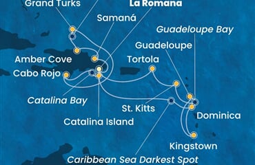 Costa Pacifica - Dominikán.rep., Dominika, Sv.Vincenc a Grenadiny, Nizozemské Antily, Panenské o. (britské), ... (z La Romana)