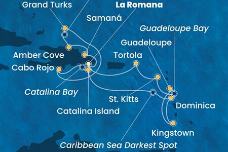 Costa Pacifica - Dominikán.rep., Dominika, Sv.Vincenc a Grenadiny, Nizozemské Antily, Panenské o. (britské), ... (z La Romana)
