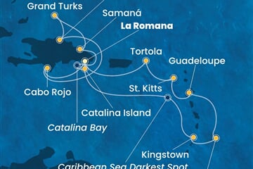 Costa Pacifica - Dominikán.rep., Sv.Vincenc a Grenadiny, Nizozemské Antily, Panenské o. (britské), Turks a Caicos (z La Romana)