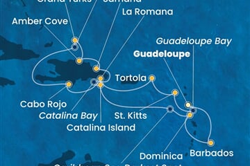 Costa Pacifica - Nizozemské Antily, Panenské o. (britské), Dominikán.rep., Turks a Caicos, Dominika (Pointe-a-Pitre)