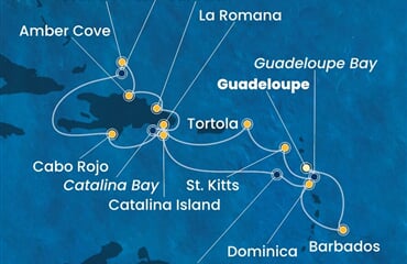 Costa Pacifica - Nizozemské Antily, Panenské o. (britské), Dominikán.rep., Turks a Caicos, Dominika (Pointe-a-Pitre)