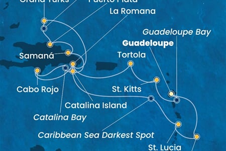 Costa Pacifica - Nizozemské Antily, Panenské o. (britské), Dominikán.rep., Turks a Caicos (Pointe-a-Pitre)