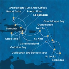 Costa Pacifica - Dominikán.rep., Turks a Caicos, Nizozemské Antily, Panenské o. (britské) (z La Romana)