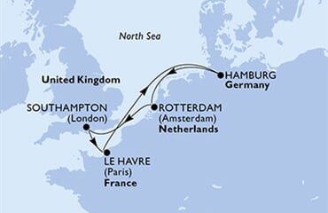 MSC Preziosa - Nizozemí, Velká Británie, Francie, Německo (Rotterdam)