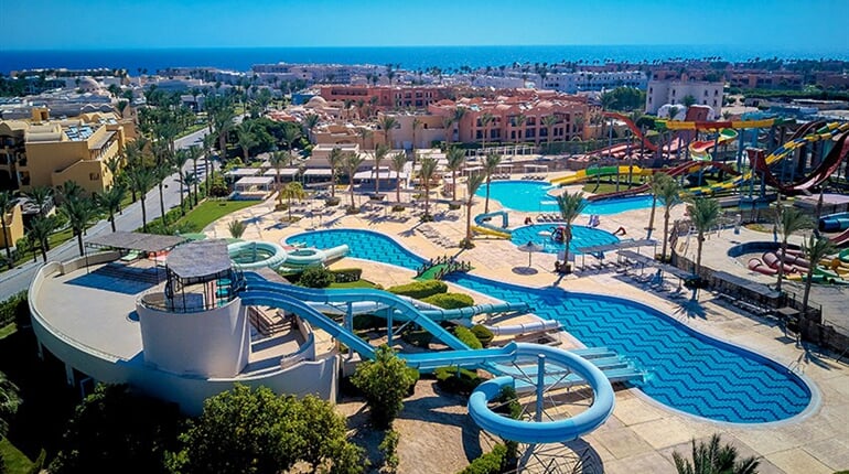 Hotel Jaz Maraya: fotografie vybavení exteriérů a interiérů ubytování.