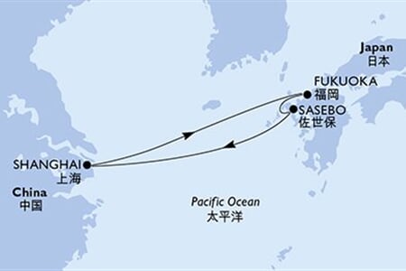 MSC Bellissima - Čína, Japonsko (ze Šanghaje)