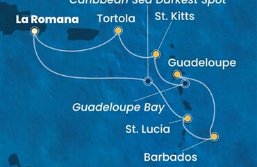 Costa Fascinosa - Dominikán.rep., Nizozemské Antily, Panenské o. (britské) (z La Romana)