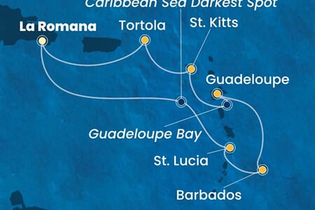 Costa Fascinosa - Dominikán.rep., Nizozemské Antily, Panenské o. (britské) (z La Romana)