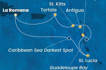 Costa Fascinosa - Dominikán.rep., Nizozemské Antily, Panenské o. (britské) (z La Romana)