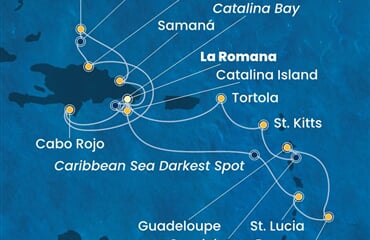 Costa Fascinosa - Dominikán.rep., Nizozemské Antily, Panenské o. (britské), Turks a Caicos (z La Romana)