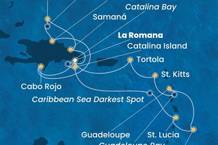 Costa Fascinosa - Dominikán.rep., Nizozemské Antily, Panenské o. (britské), Turks a Caicos (z La Romana)