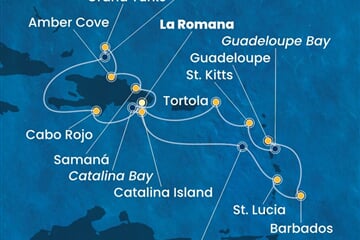Costa Fascinosa - Dominikán.rep., Nizozemské Antily, Panenské o. (britské), Turks a Caicos (z La Romana)
