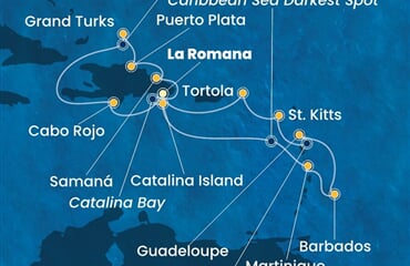 Costa Fascinosa - Dominikán.rep., Nizozemské Antily, Panenské o. (britské), Turks a Caicos (z La Romana)