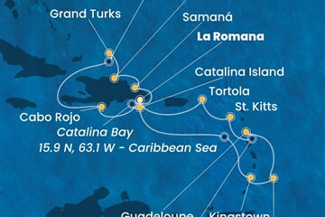 Costa Fascinosa - Dominikán.rep., Turks a Caicos, Sv.Vincenc a Grenadiny, Nizozemské Antily, Panenské o. (britské) (z La Romana)