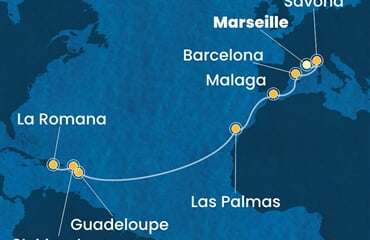 Costa Fascinosa - Francie, Itálie, Španělsko, Nizozemské Antily, Dominikán.rep. (z Marseille)