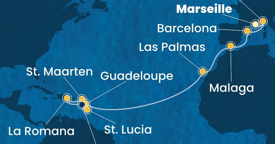 Trasa plavby CFS-MRS19A0V