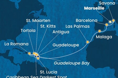 Costa Fascinosa - Francie, Itálie, Španělsko, Nizozemské Antily, Dominikán.rep., ... (z Marseille)