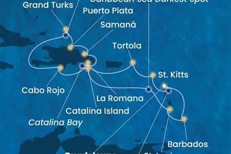 Costa Fascinosa - Nizozemské Antily, Panenské o. (britské), Dominikán.rep., Turks a Caicos (Pointe-a-Pitre)