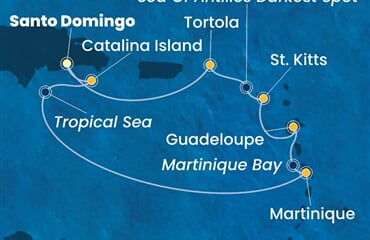 Costa Fascinosa - Dominikán.rep., Nizozemské Antily, Panenské o. (britské) (Santo Domingo)