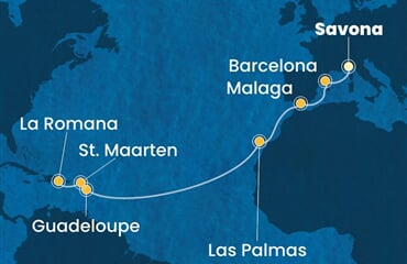 Costa Fascinosa - Itálie, Španělsko, Nizozemské Antily, Dominikán.rep. (ze Savony)