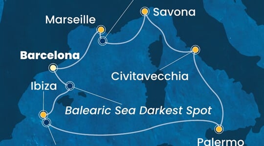 Costa Smeralda - Španělsko, Itálie, Francie (z Barcelony)