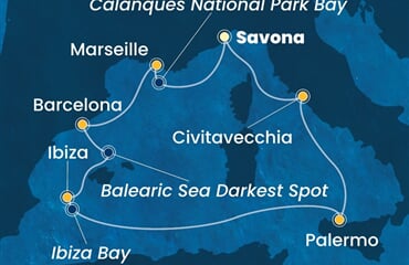 Costa Smeralda - Itálie, Francie, Španělsko (ze Savony)