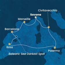 Costa Smeralda - Itálie, Francie, Španělsko (ze Savony)