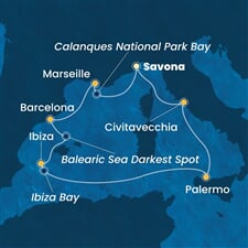 Costa Smeralda - Itálie, Francie, Španělsko (ze Savony)