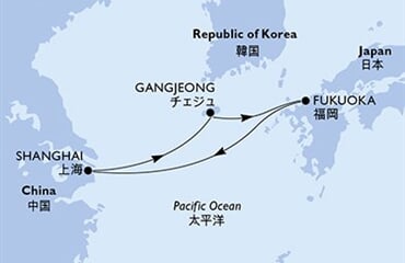 MSC Bellissima - Čína, Jižní Korea, Japonsko (ze Šanghaje)