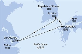 MSC Bellissima - Čína, Jižní Korea, Japonsko (ze Šanghaje)