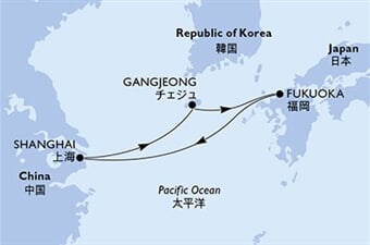 MSC Bellissima - Čína, Jižní Korea, Japonsko (ze Šanghaje)