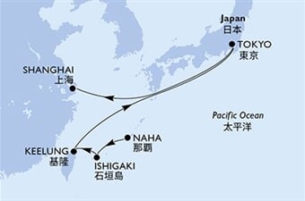 MSC Bellissima - Japonsko, Tchajwan, Čína (Naha)
