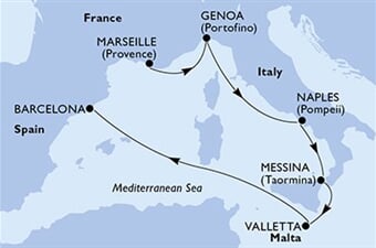 MSC World Europa - Francie, Itálie, Malta, Španělsko (z Marseille)