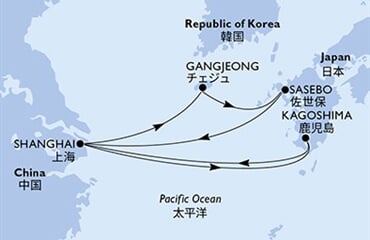 MSC Bellissima - Čína, Japonsko, Jižní Korea (ze Šanghaje)