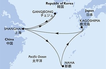 MSC Bellissima - Čína, Jižní Korea, Japonsko (ze Šanghaje)