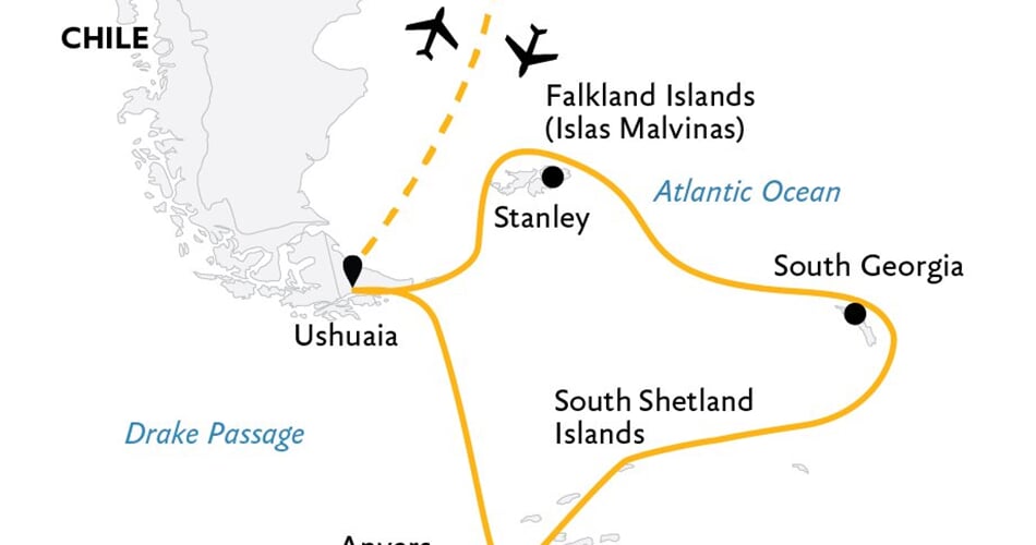 Trasa plavby QE-ULT130121