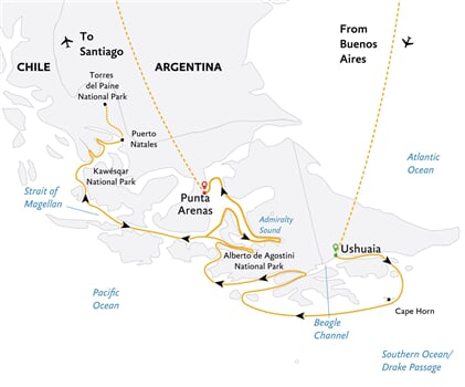 Trasa plavby QE-ULT130120