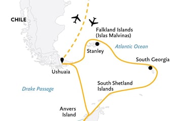Epic Antarctica: Crossing the Circle via Falklands and South Georgia (Ultramarine)