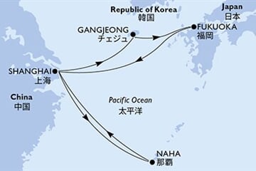 MSC BELLISSIMA - Kína, Japán, Dél-Korea (a Sanghaj-ból)