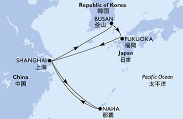 MSC Bellissima - Čína, Jižní Korea, Japonsko (ze Šanghaje)