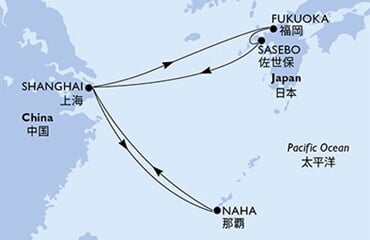 MSC Bellissima - Čína, Japonsko (ze Šanghaje)