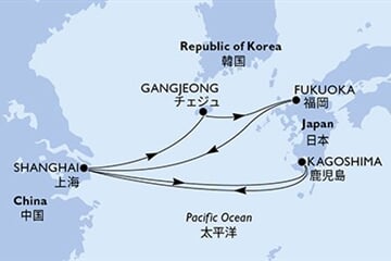 MSC Bellissima - Čína, Jižní Korea, Japonsko (ze Šanghaje)