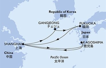 MSC Bellissima - Čína, Jižní Korea, Japonsko (ze Šanghaje)