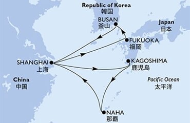 MSC Bellissima - Čína, Japonsko, Jižní Korea (ze Šanghaje)