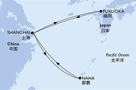 MSC BELLISSIMA - Kína, Japán (a Sanghaj-ból)